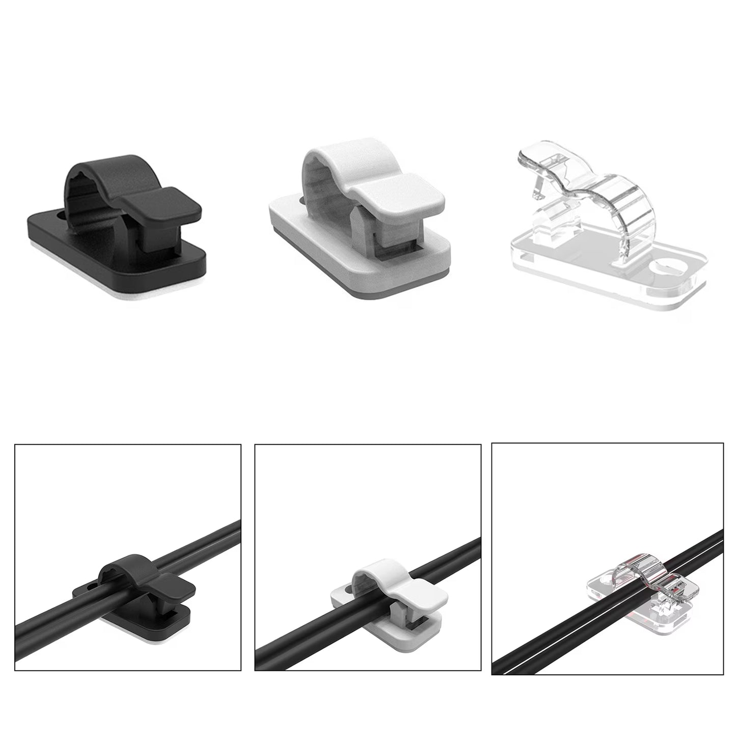 Adhesive Cable Organizer Clips (20 Pieces)