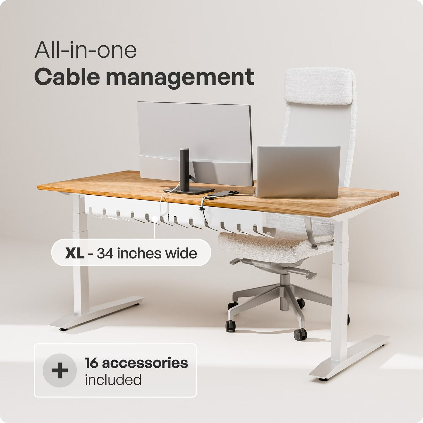 pamo Under Desk Cable Management Tray Set with 10 Cable Ties