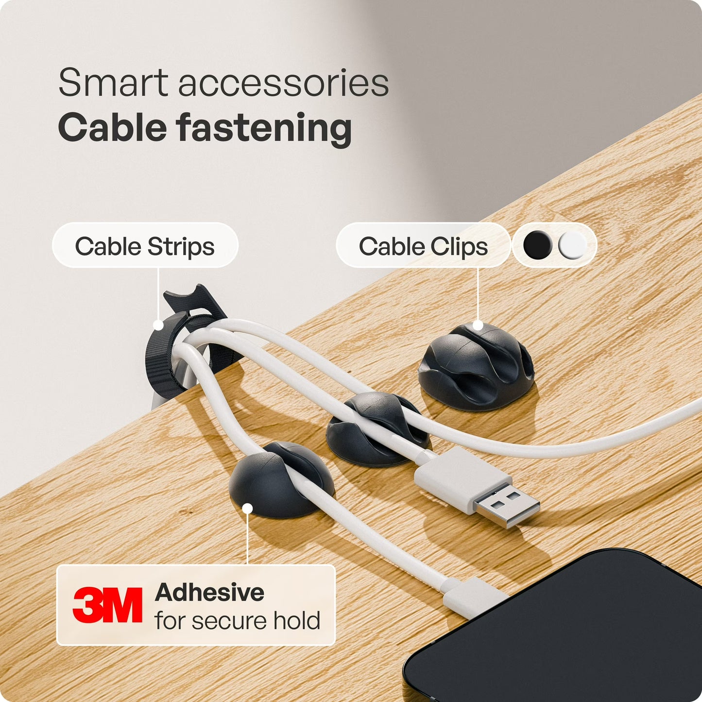 pamo Under Desk Cable Management Tray Set with 10 Cable Ties