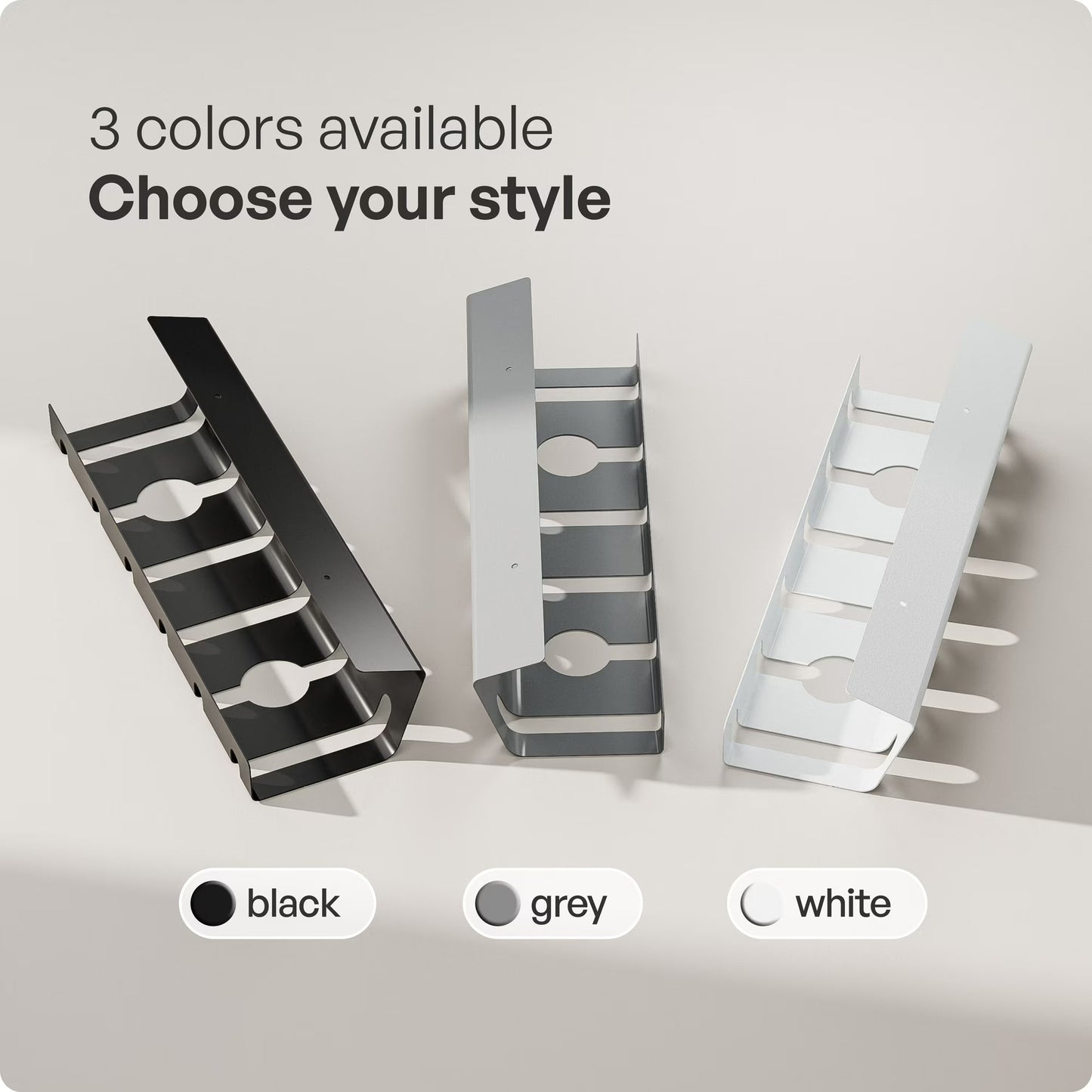 pamo Under Desk Cable Management Tray Set with 10 Cable Ties