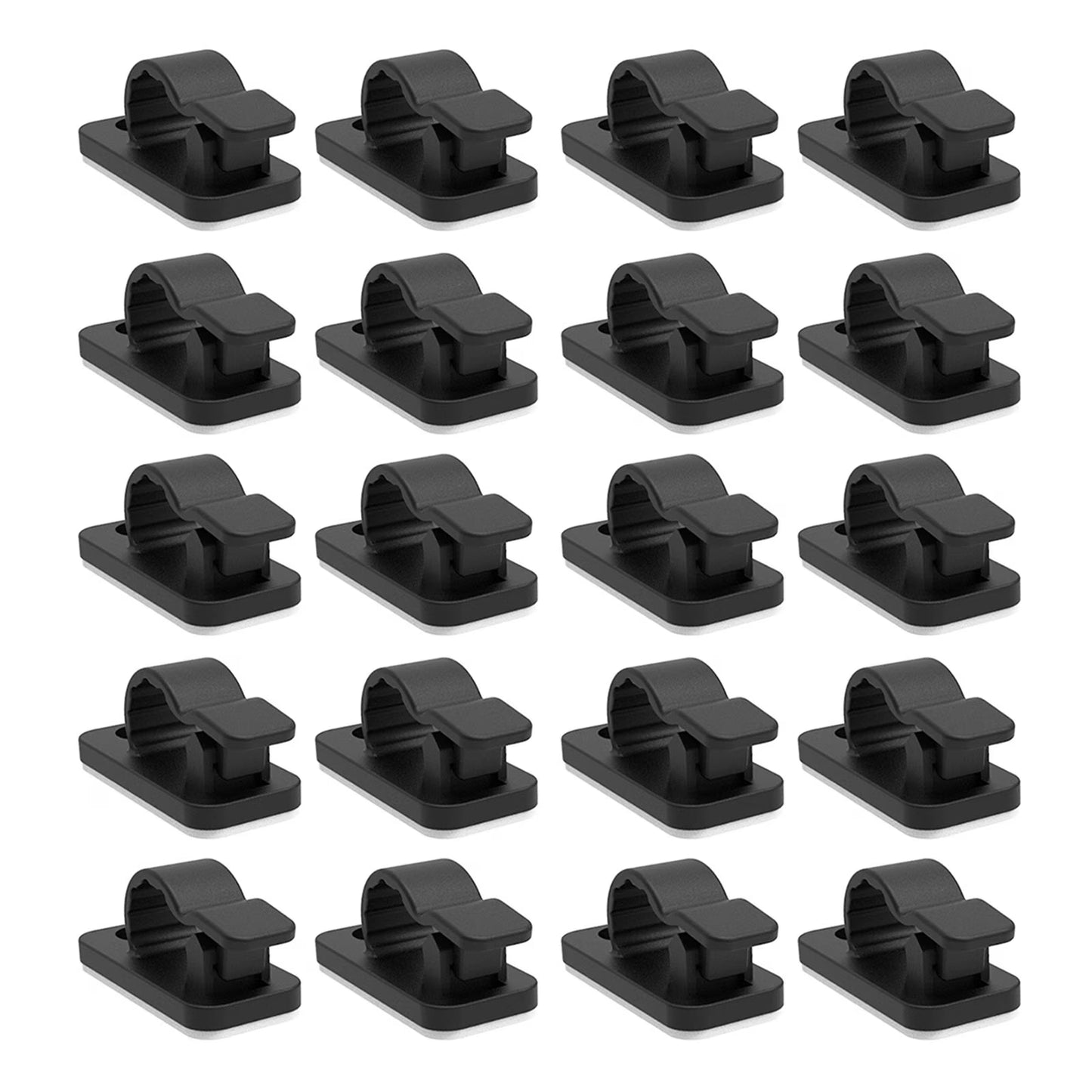 Adhesive Cable Organizer Clips (20 Pieces)