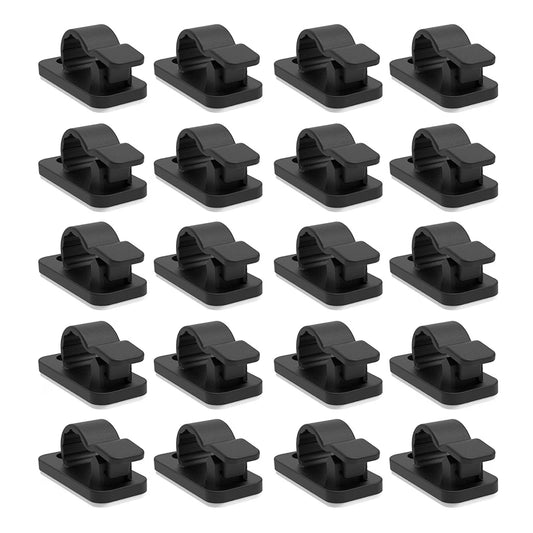 Adhesive Cable Organizer Clips (20 Pieces)