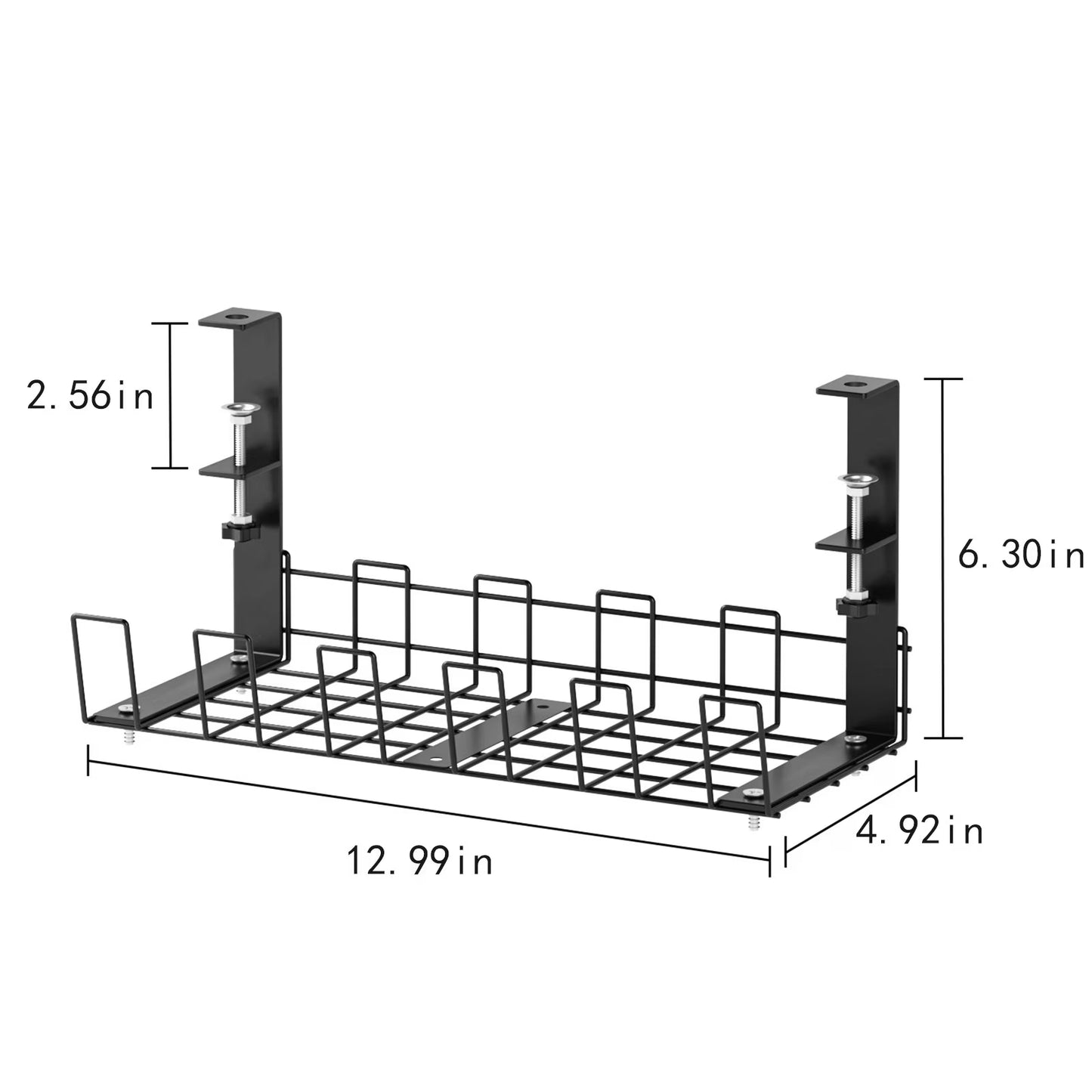 No Drill Under Desk Cable Management Tray