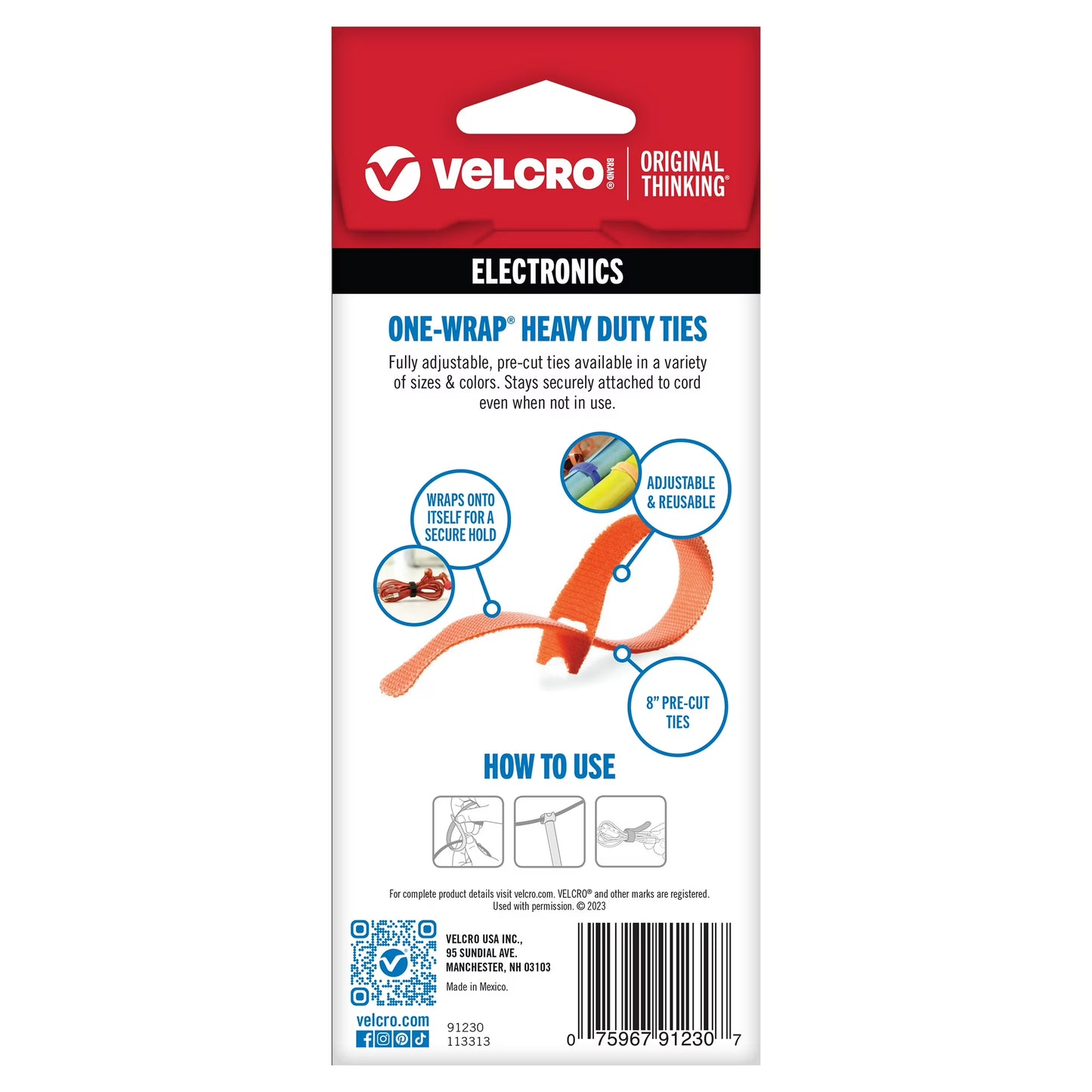 VELCRO® Brand ONE-WRAP Heavy Duty Reusable Cable Ties (6 Pack)