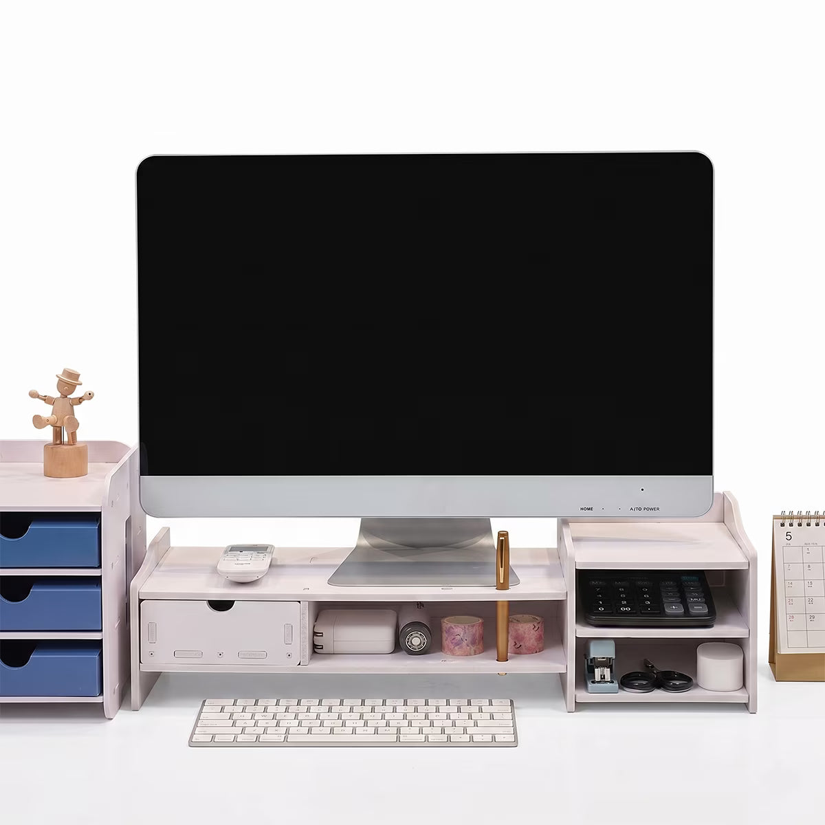 Kabuer Wooden Monitor Stand & Desk Organizer