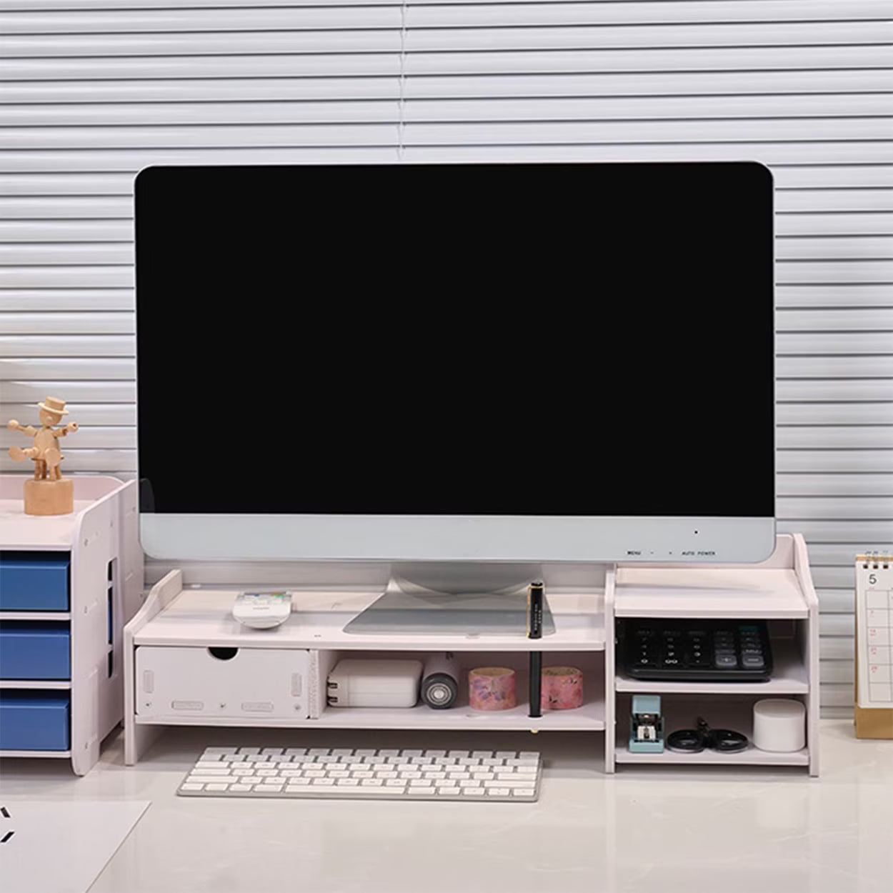 Kabuer Wooden Monitor Stand & Desk Organizer