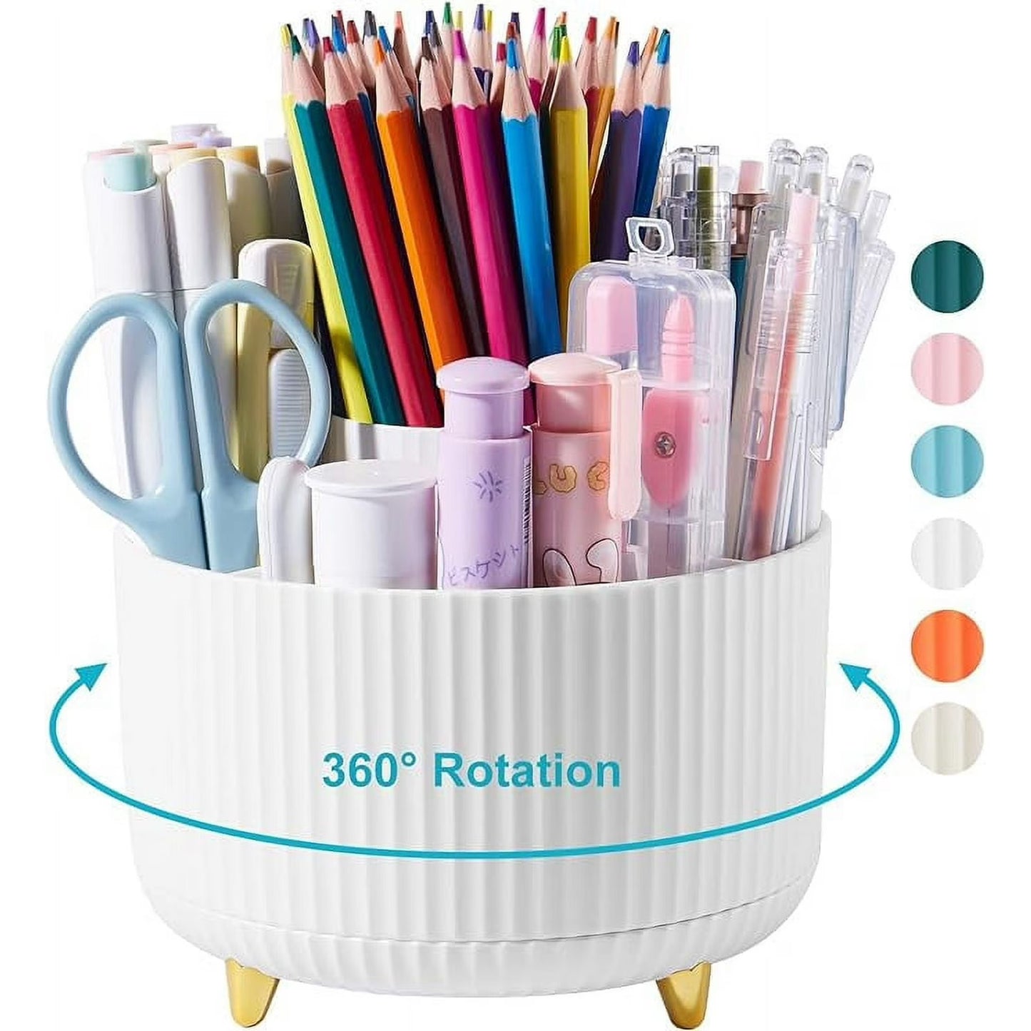 Lolocor 360° Rotating Pencil Holder (5 Compartments)