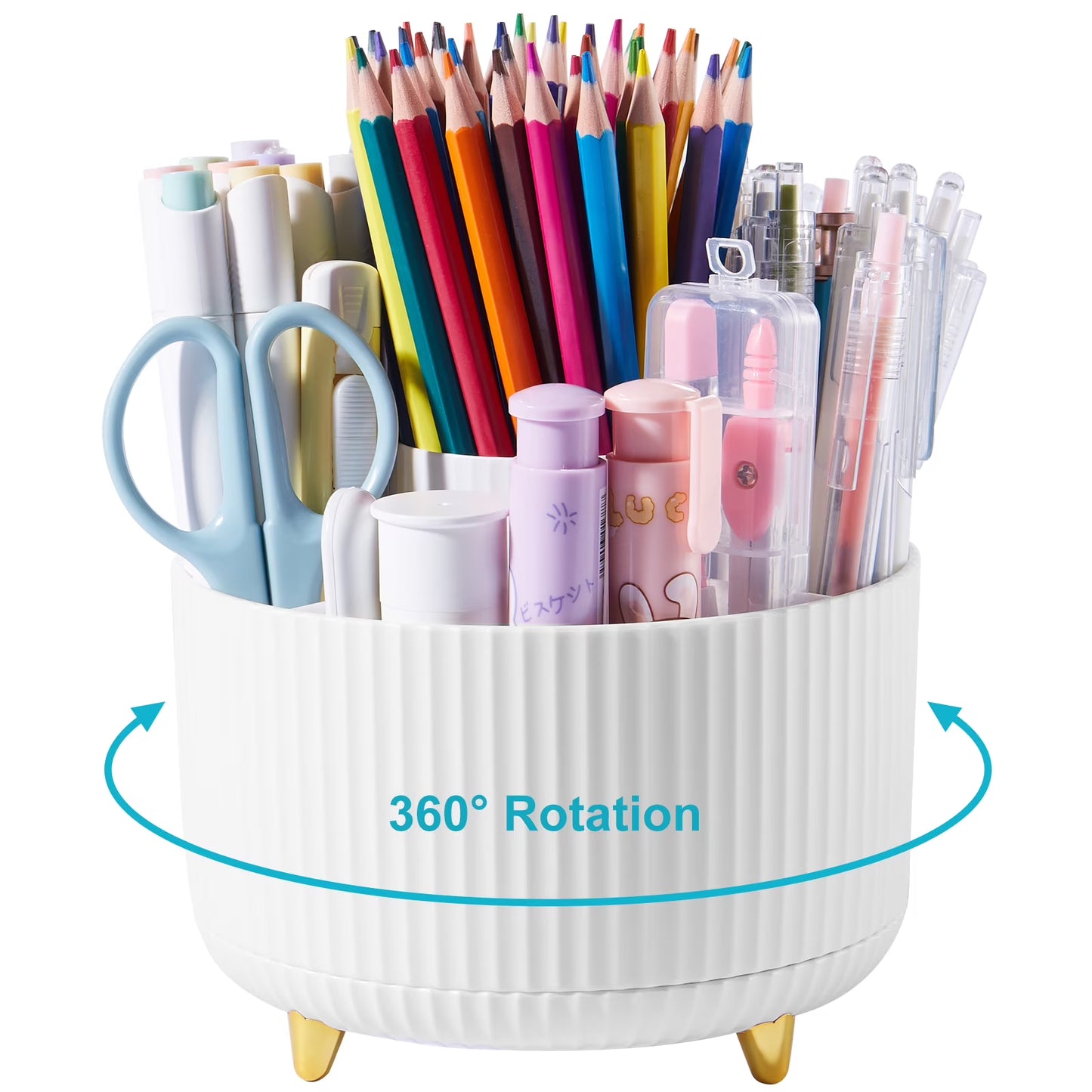 Lolocor 360° Rotating Pencil Holder (5 Compartments)
